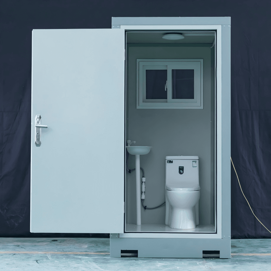 Standard Sigle Mobile Toilet (1120×1220×2255mm, with Toilet & Triangular Basin)